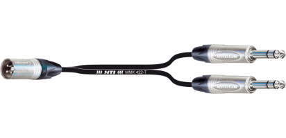 Y-Cable, Neutrik XLR-male 3p. / 2x Klinke 3pol.