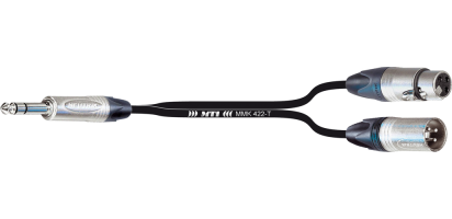 Y-Cable, Neutrik Klinke 3p. / XLR-fem./male