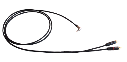 Breakout-Cable, Neutrik Mini-Winkel-Kl.3p./ 2x RCA Cinch, Gewebe, 4,0 m