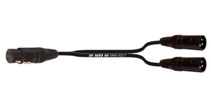 Y-Cable, 1x XLR-fem./ 2x XLR-male 3p.