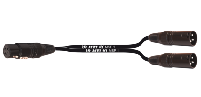 Y-Cable, XLR-fem. 3p. / 2x male, AES