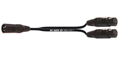 Y-Cable, XLR-male 3p. / 2x XLR-fem.