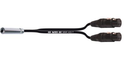 Y-Cable, Kl.-Buchse 3p./ 2x XLR-fem.
