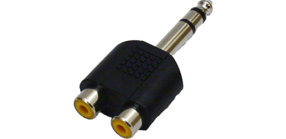 MTI-Adapter, Klinkenstecker 6,3 mm 3-p. / 2x Cinchbuchse