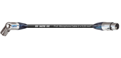 MTI Digital Audio-Adapter, Neutrik Winkel-XLR-male/fem.-gerade 3p., 0,2 m