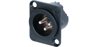 Neutrik XLR-3p.,Einbaustecker,D-Serie, schwarz