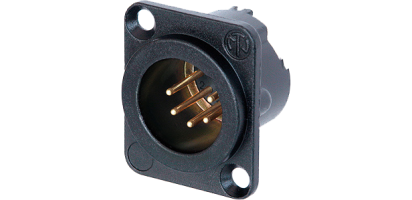 Neutrik XLR-5p.,Einbaustecker,D-Serie,Goldkontakte, sw.