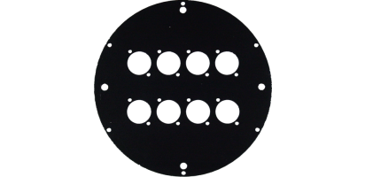 SBR08-310 Stageboxronde, 8 Bohrungen XLR-D-Serie, sw.