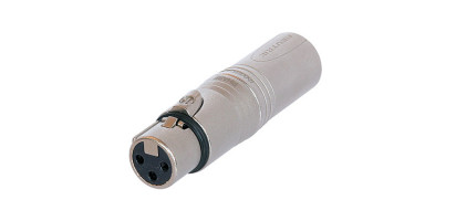 Neutrik Adapter, XLR-fem./male 3p., Verlängerg.