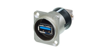 Neutrik USB-Einbau-Durchgangsverbinder, Nickel 3.0 D-Serie