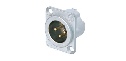 Neutrik XLR-3p.,Einbaustecker,Goldkte., D-Serie