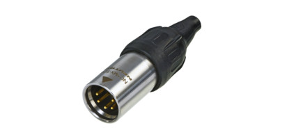 Neutrik XLR-5p.,Kabelstecker Goldkte.,schwarz, IP65/UL50E