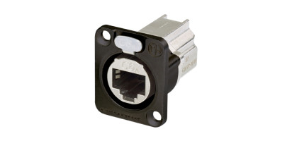 Neutrik RJ45-CAT6A, Durchgangs-Einb.-Bu., Ethercon, sw., D-Serie