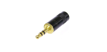 REAN Miniklinken-Stecker 3,5 mm 3-pol., Goldkontakt, 6,0 mm, schwarz