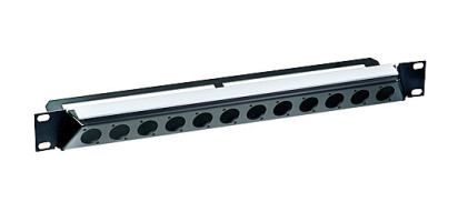 Neutrik opticalCON 19'' Panel, 8x D-Loch Cutout, 30° gewinkelt