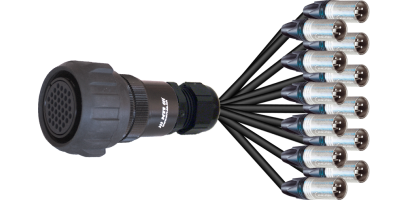 Spliss-Adapter, 12x XLR-male, TL37 female, 1,0 m