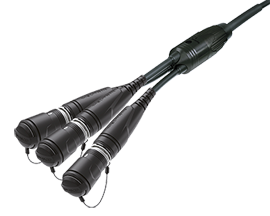 Image of Neutrik opticalCON QUAD LITE plug and cable